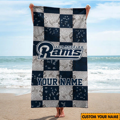 LIMITED EDITION - NEW CUSTOMIZED NFL22 LAR LOS ANGELES RAMS BEACH TOWEL
