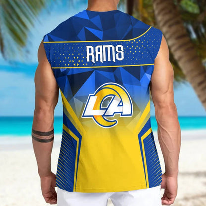 LIMITED EDITION - NEW CUSTOMIZED NFL22 LAR LOS ANGELES RAMS MEN'S GYM SHIRT