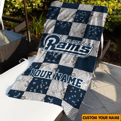 LIMITED EDITION - NEW CUSTOMIZED NFL22 LAR LOS ANGELES RAMS BEACH TOWEL