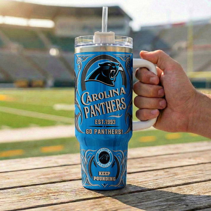 LIMITED EDITION - NEW CUSTOMIZED NFL23 CLP CAROLINA PANTHERS 40OZ TUMBLER