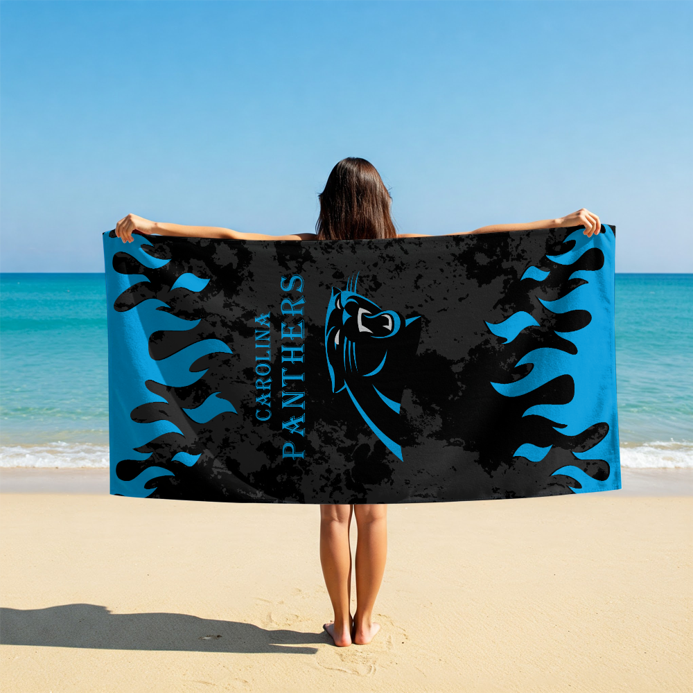LIMITED EDITION - NEW CUSTOMIZED NFL23 CLP CAROLINA PANTHERS BEACH TOWEL FOR FAN