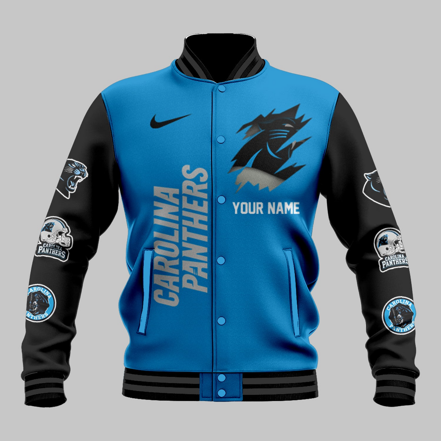 LIMITED EDITION - NEW CUSTOMIZED NFL23 CLP CAROLINA PANTHERS BASEBALL JACKET