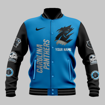 LIMITED EDITION - NEW CUSTOMIZED NFL23 CLP CAROLINA PANTHERS BASEBALL JACKET