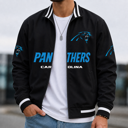 [SPECIAL OFFER] NEW CUSTOMIZED NFL23 CLP CAROLINA PANTHERS MEN'S CASUAL JACKET