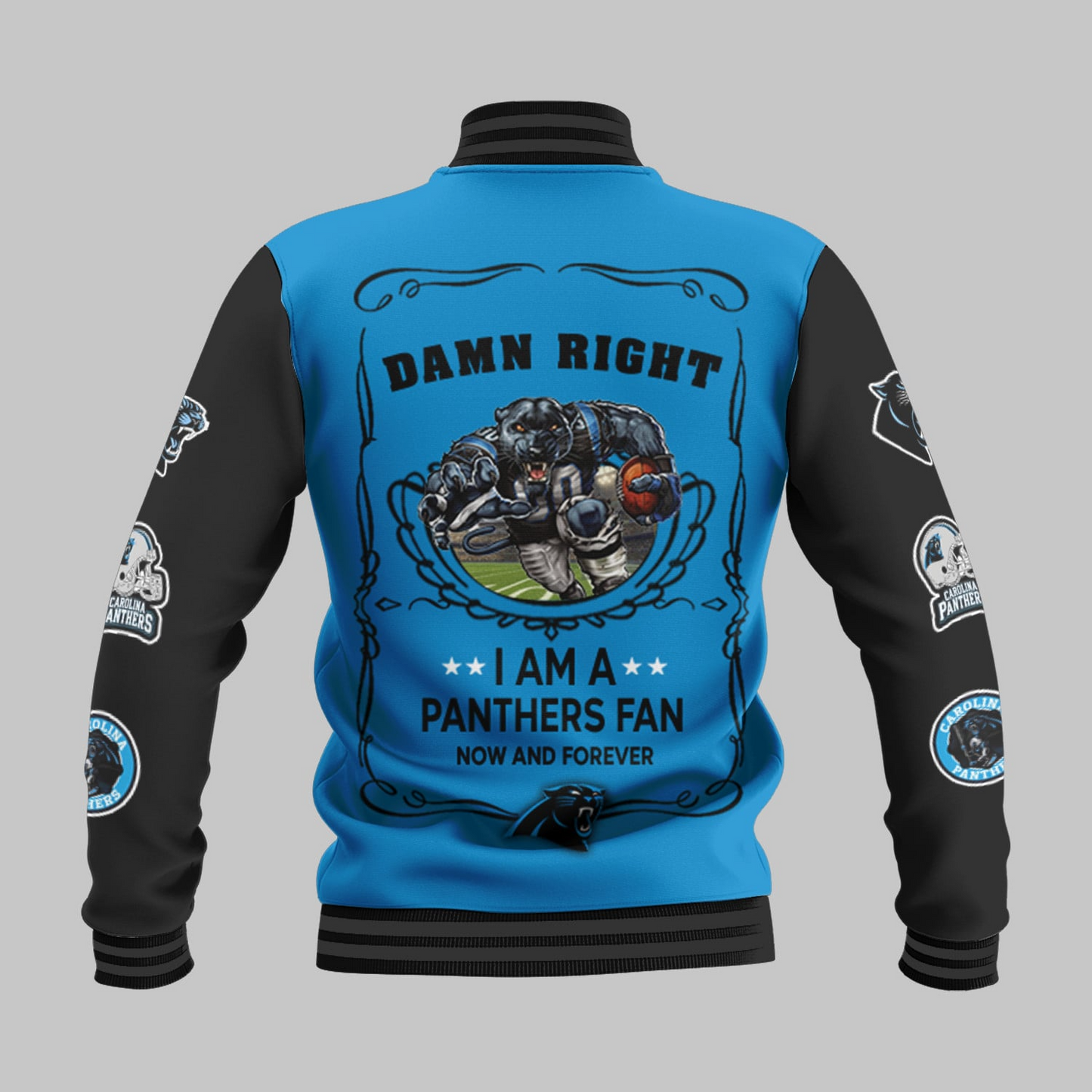 LIMITED EDITION - NEW CUSTOMIZED NFL23 CLP CAROLINA PANTHERS BASEBALL JACKET