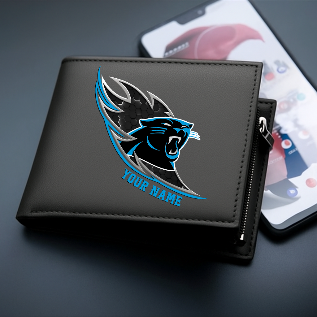 LIMITED EDITION - NEW CUSTOMIZED NFL23 CLP CAROLINA PANTHERS LEATHER WALLET