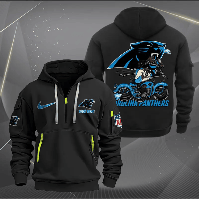 [SPECIAL OFFER] NEW CUSTOMIZED NFL23 CLP CAROLINA PANTHERS MUTICOLOR QUARTER ZIP HOODIE
