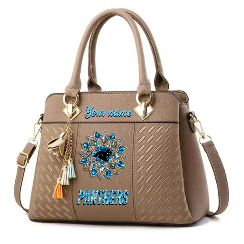 LIMITED EDITION - NEW CUSTOMIZED NFL23 CLP CAROLINA PANTHERS WOMEN'S ZIP HANDBAG MULTICOLOR