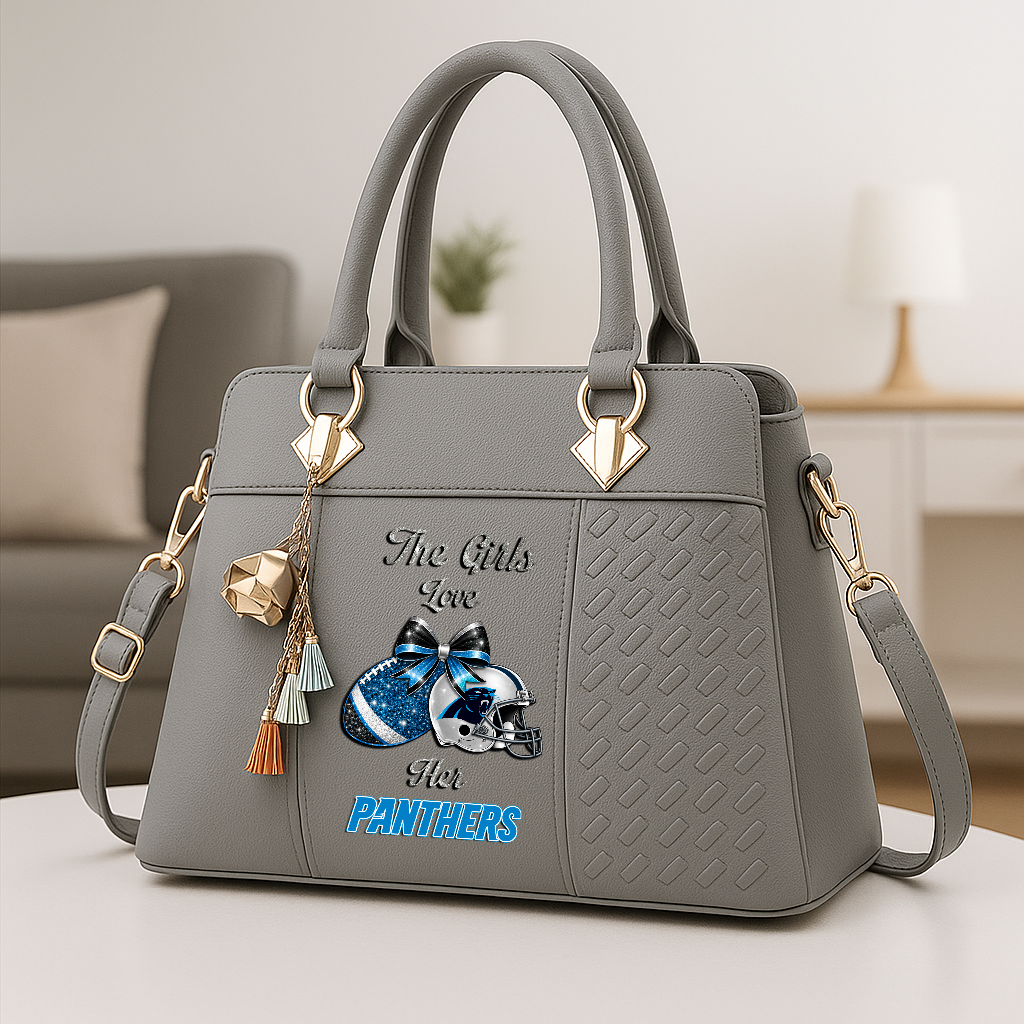 LIMITED EDITION - NEW CUSTOMIZED NFL23 CLP CAROLINA PANTHERS WOMEN'S ZIP HANDBAG MULTICOLOR