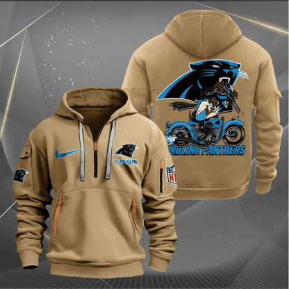 [SPECIAL OFFER] NEW CUSTOMIZED NFL23 CLP CAROLINA PANTHERS MUTICOLOR QUARTER ZIP HOODIE
