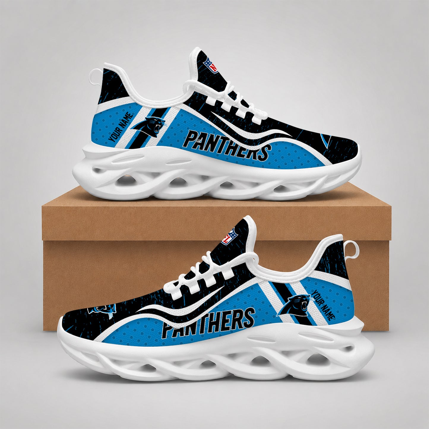 SPECIAL EDITION - NEW CUSTOMIZED NFL23 CLP CAROLINA PANTHERS MAX SOUL SHOES