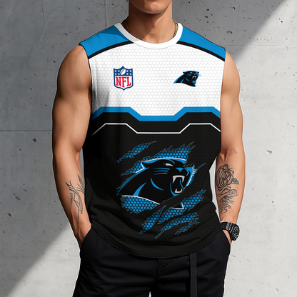 LIMITED EDITION - NEW CUSTOMIZED NFL23 CLP CAROLINA PANTHERS MEN'S GYM SHIRT