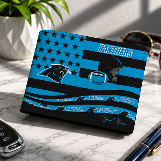 LIMITED EDITION - NEW CUSTOMIZED NFL23 CLP CAROLINA PANTHERS LEATHER WALLET