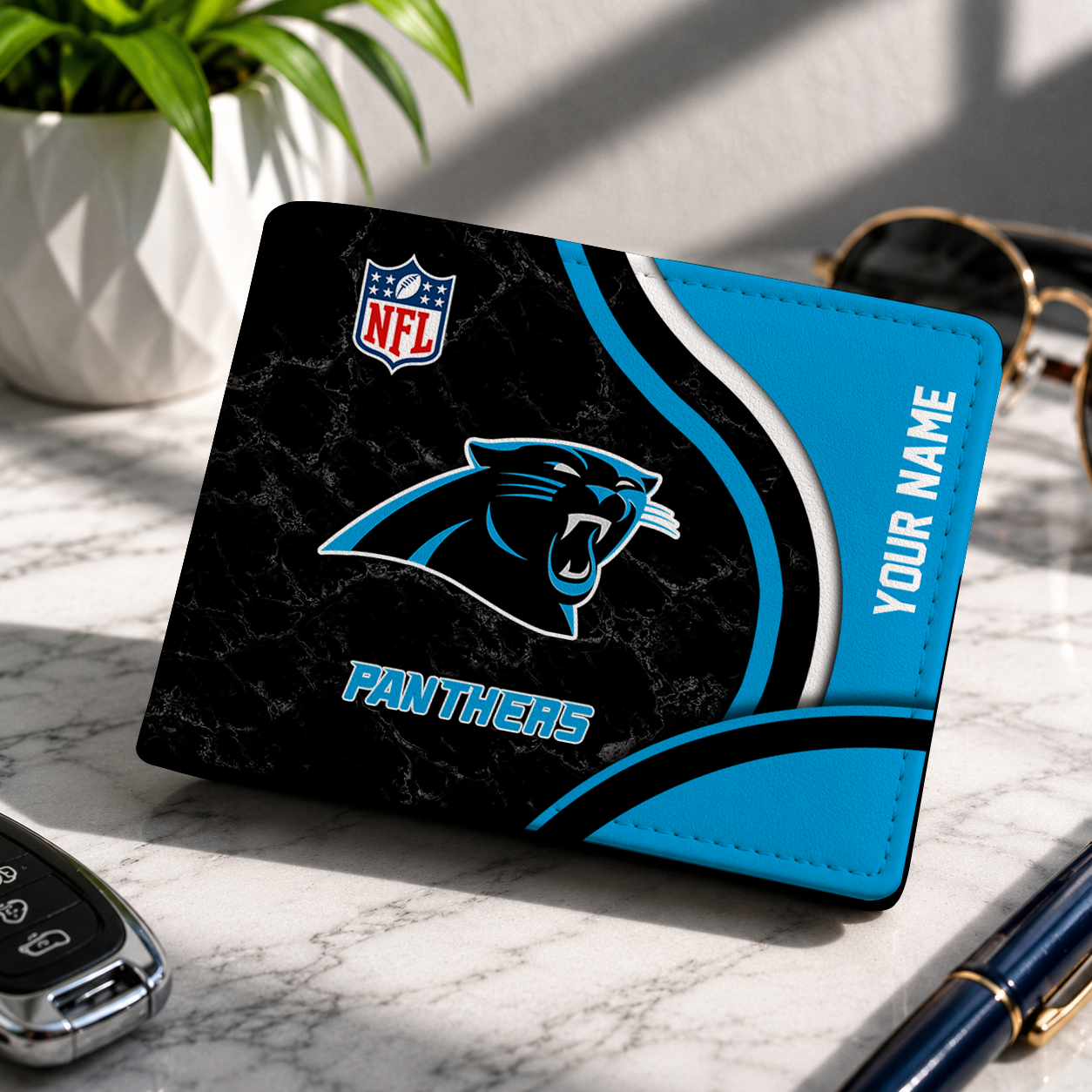 MEGA SALE - NEW CUSTOMIZED NFL23 CLP CAROLINA PANTHERS LEATHER WALLET