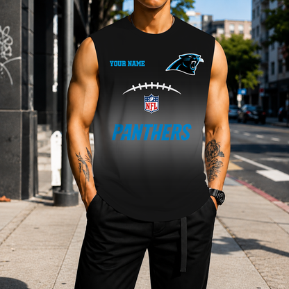 LIMITED EDITION - NEW CUSTOMIZED NFL23 CLP CAROLINA PANTHERS MEN'S GYM SHIRT