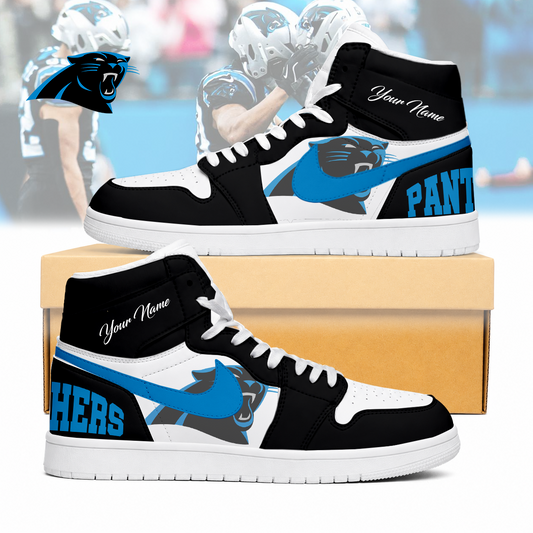 LIMITED EDITION - NEW CUSTOMIZED NFL23 CLP CAROLINA PANTHERS AIR JORDAN SNEAKERS