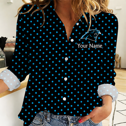 LIMITED EDITION - NEW CUSTOMIZED NFL23 CLP CAROLINA PANTHERS WOMEN CASUAL SHIRT