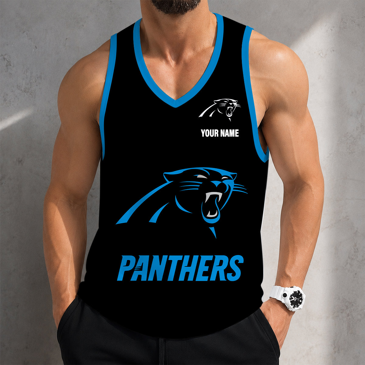 LIMITED EDITION - NEW CUSTOMIZED NFL23 CLP CAROLINA PANTHERS TANK TOP