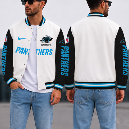 ELITE EDITION - NEW CUSTOMIZED NFL23 CLP CAROLINA PANTHERS SATIN VARSITY & BASEBALL JACKET