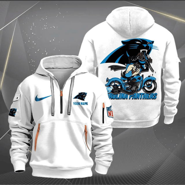 [SPECIAL OFFER] NEW CUSTOMIZED NFL23 CLP CAROLINA PANTHERS MUTICOLOR QUARTER ZIP HOODIE
