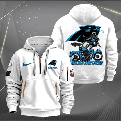 [SPECIAL OFFER] NEW CUSTOMIZED NFL23 CLP CAROLINA PANTHERS MUTICOLOR QUARTER ZIP HOODIE