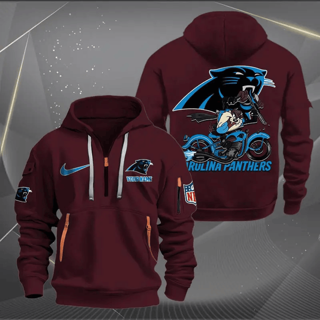 [SPECIAL OFFER] NEW CUSTOMIZED NFL23 CLP CAROLINA PANTHERS MUTICOLOR QUARTER ZIP HOODIE