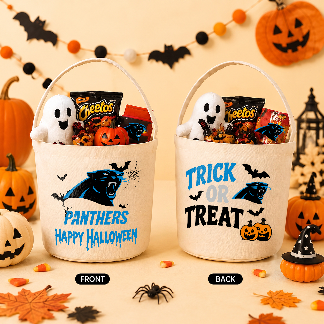 [SPECIAL OFFER] NEW CUSTOMIZED NFL23 CLP CAROLINA PANTHERS HALLOWEEN BASKET