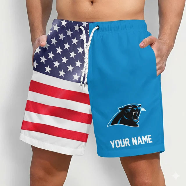 LIMITED EDITION - NEW CUSTOMIZED NFL23 CLP CAROLINA PANTHERS SHORT PANTS