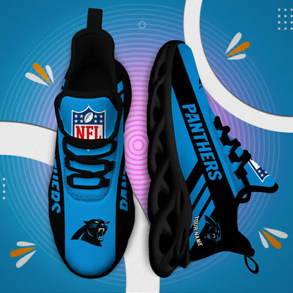 LIMITED EDITION - NEW CUSTOMIZED NFL23 CLP CAROLINA PANTHERS UNISEX MAX SOUL SHOES