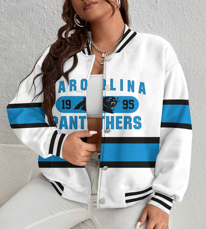 LIMITED EDITION - NEW CUSTOMIZED NFL23 CLP CAROLINA PANTHERS SATIN VARSITY & BASEBALL JACKET