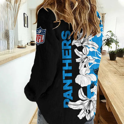 [SPECIAL OFFER] NEW CUSTOMIZEDNFL23 CLP CAROLINA PANTHERS WOMEN CASUAL SHIRT FOR FAN