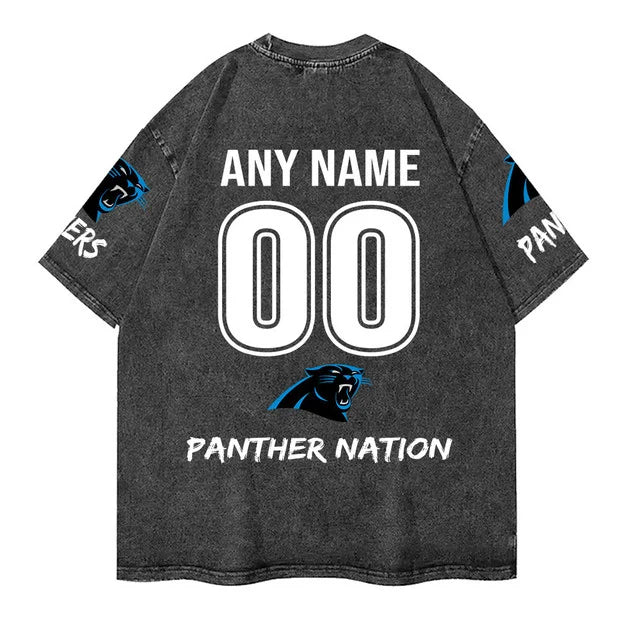 [SPECIAL OFFER] NEW CUSTOMIZED NFL23 CLP CAROLINA PANTHERS MULTICOLOR WASHED TEE