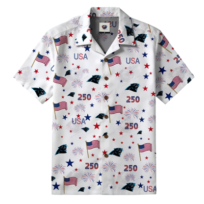LIMITED EDITION - NEW CUSTOMIZED NFL23 CLP CAROLINA PANTHERS PATRIOTIC 250 USA HAWAIIAN SHIRT