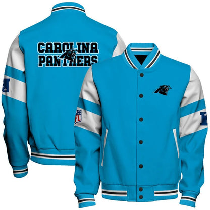 LIMITED EDITION - NEW CUSTOMIZED NFL23 CLP CAROLINA PANTHERS SATIN VARSITY & BASEBALL JACKET