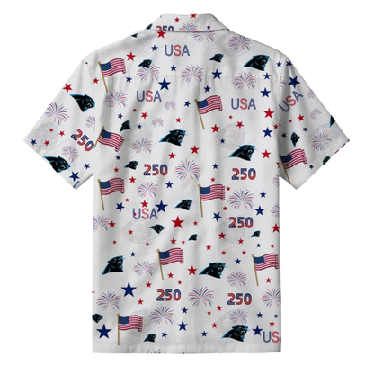 LIMITED EDITION - NEW CUSTOMIZED NFL23 CLP CAROLINA PANTHERS PATRIOTIC 250 USA HAWAIIAN SHIRT