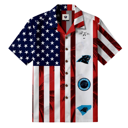 LIMITED EDITION - NEW CUSTOMIZED NFL23 CLP CAROLINA PANTHERS PATRIOTIC 250 USA HAWAIIAN SHIRT