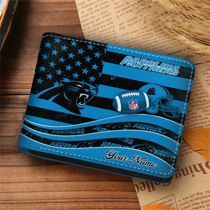 [SPECIAL OFFER] NEW CUSTOMIZED NFL23 CLP CAROLINA PANTHERS LEATHER WALLET