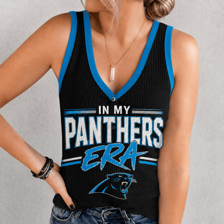 [SPECIAL OFFER] NEW CUSTOMIZED NFL23 CLP CAROLINA PANTHERS WOMEN'S V-NECK TANK TOP