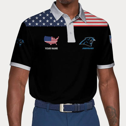 LIMITED EDITION - NEW CUSTOMIZED NFL23 CLP CAROLINA PANTHERS POLO SHIRT
