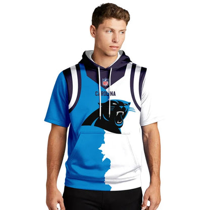 LIMITED EDITION - NEW CUSTOMIZED NFL23 CLP CAROLINA PANTHERS SHORT SLEEVE HOODIE T-SHIRT