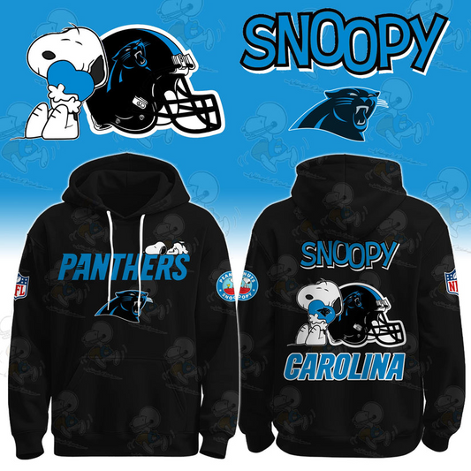 LIMITED EDITION - NEW CUSTOMIZED NFL23 CLP CAROLINA PANTHERS & SNOOPY UNISEX T-SHIRT, POLO, HOODIE & JACKETS