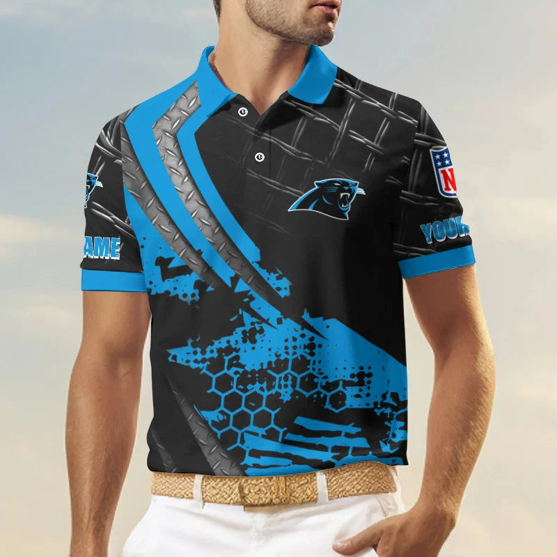 LIMITED EDITION - NEW CUSTOMIZED NFL23 CLP CAROLINA PANTHERS POLO SHIRT