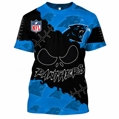 LIMITED EDITION - NEW CUSTOMIZED NFL23 CLP CAROLINA PANTHERS HALLOWEEN SKULL APPAREL FOR FANS