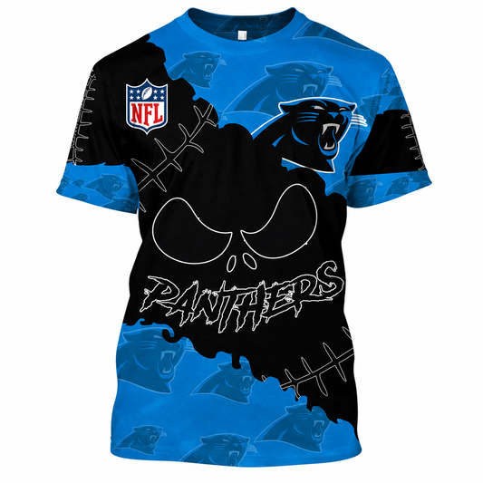 LIMITED EDITION - NEW CUSTOMIZED NFL23 CLP CAROLINA PANTHERS HALLOWEEN SKULL APPAREL FOR FANS