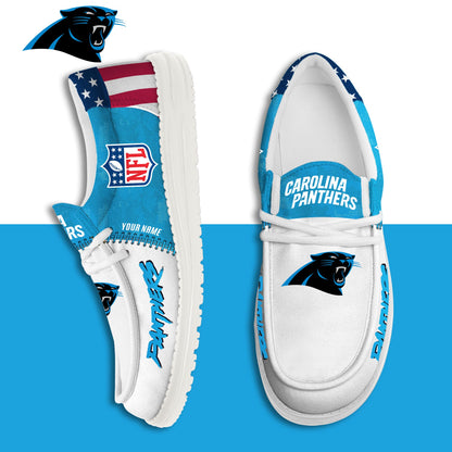 LIMITED EDITION - NEW CUSTOMIZED NFL23 CLP CAROLINA PANTHERS LOAFER SHOES