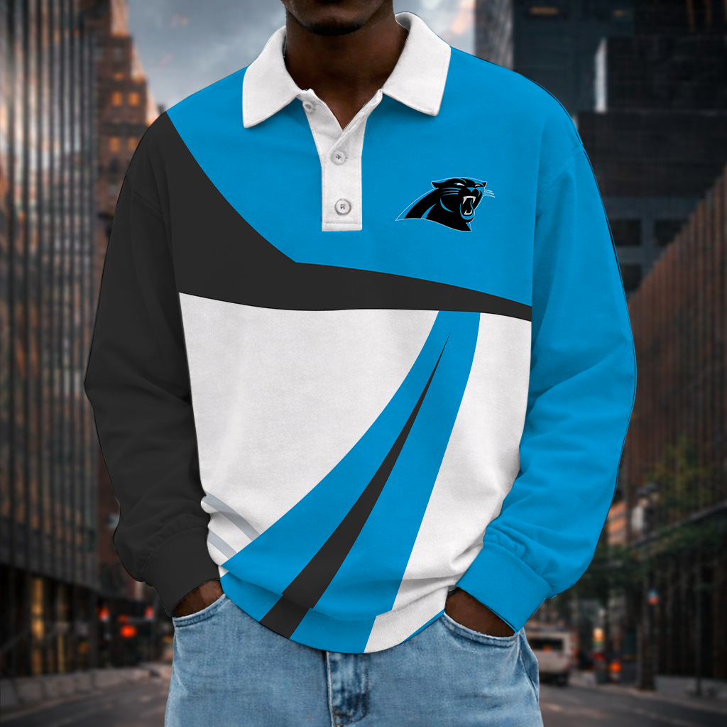 [SPECIAL OFFER] NEW CUSTOMIZED NFL23 CLP CAROLINA PANTHERS LONG SLEEVE POLO SHIRT