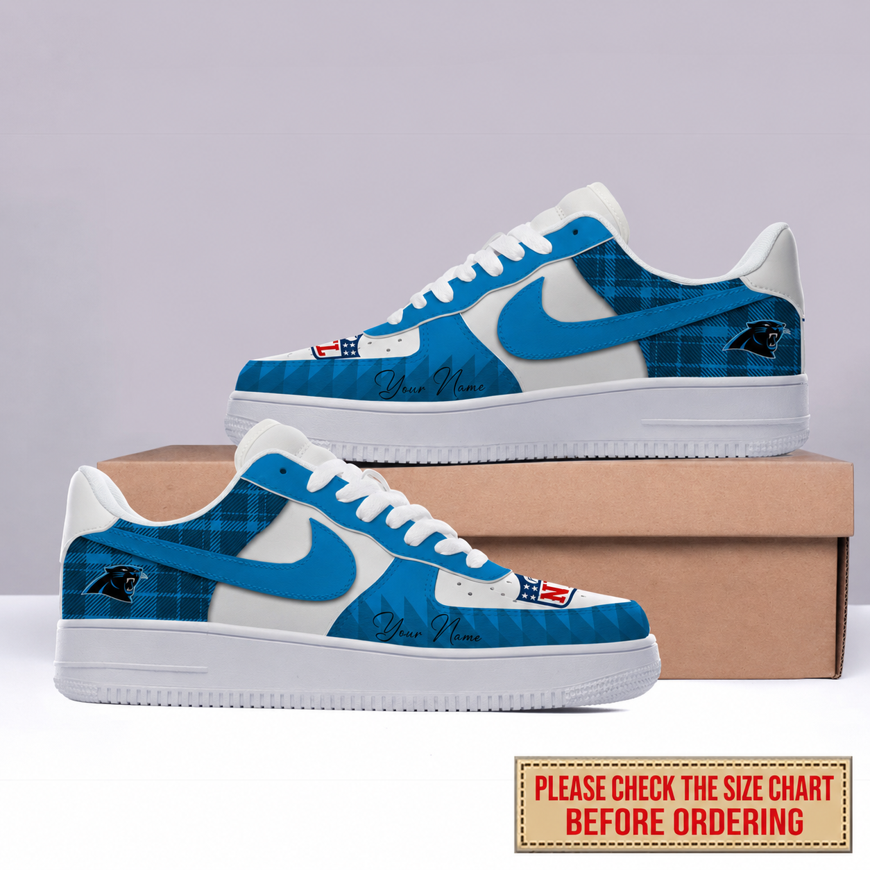 LIMITED EDITION - NEW CUSTOMIZED NFL23 CLP CAROLINA PANTHERS AF1 SHOES