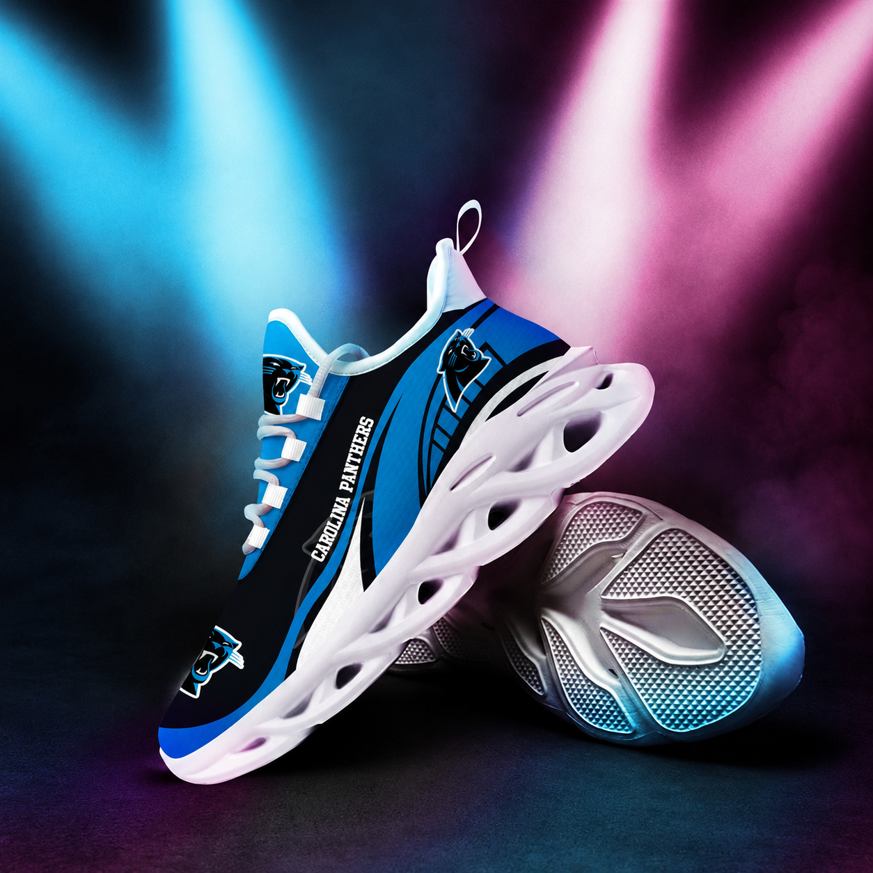 LIMITED EDITION - NEW CUSTOMIZED NFL23 CLP CAROLINA PANTHERS UNISEX MAX SOUL SHOES