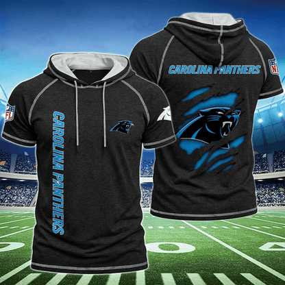 [SPECIAL OFFER] NEW CUSTOMIZED NFL23 CLP CAROLINA PANTHERS SHORT SLEEVE HOODIE
