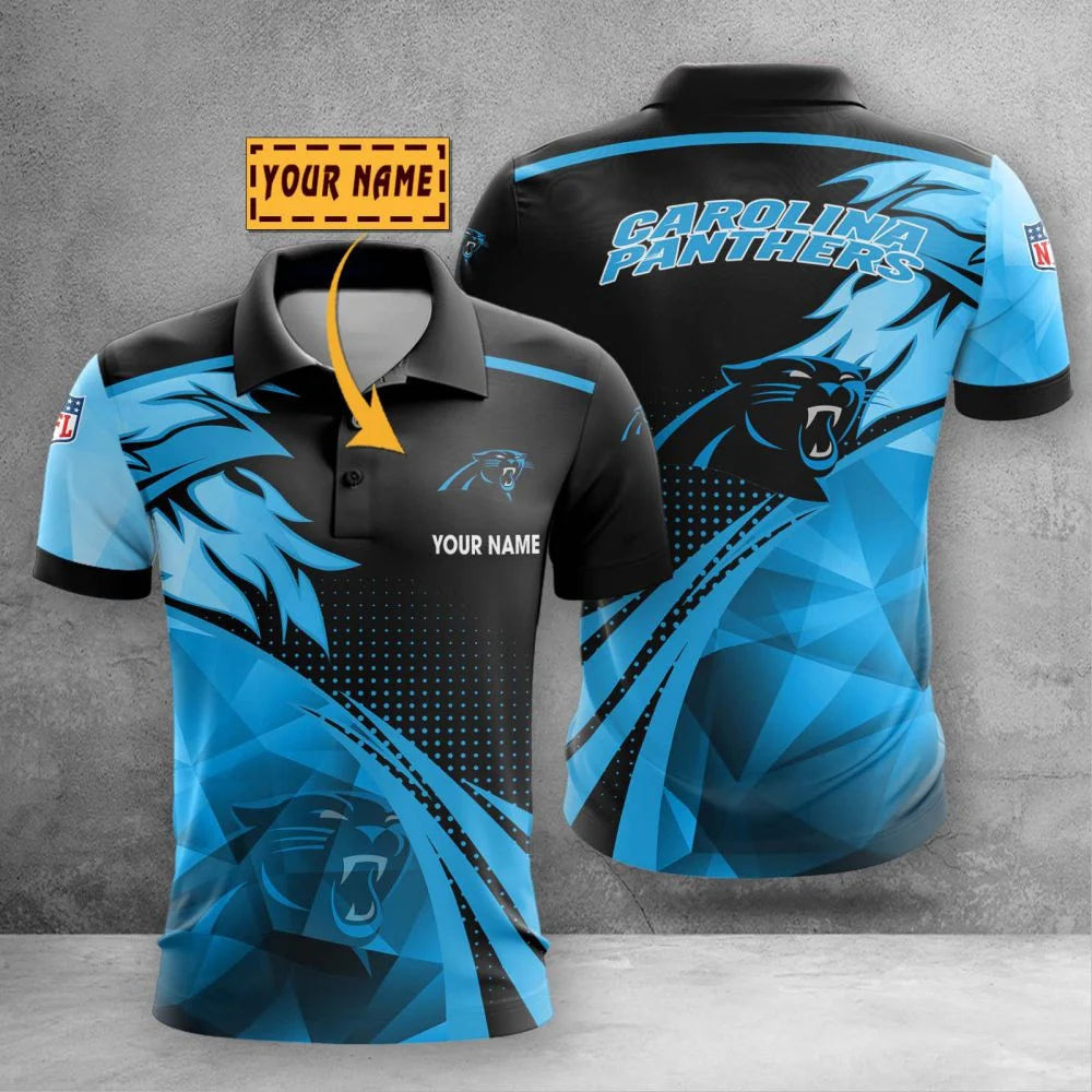 LIMITED EDITION - NEW CUSTOMIZED NFL23 CLP CAROLINA PANTHERS POLO SHIRT